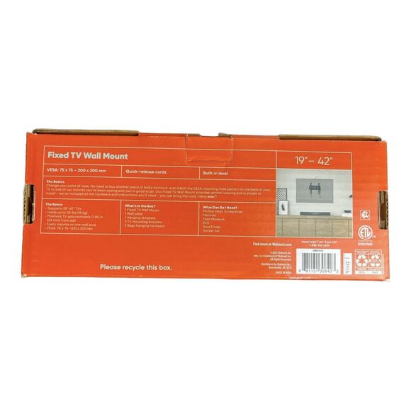 New Hang Onn Fixed TV Wall Mount 19" to 42" Holds Up To 100lbs - Picture 2 of 5